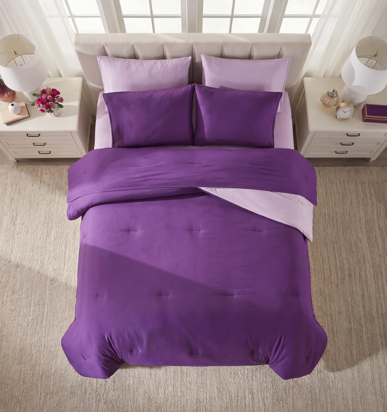 BH Studio 3-Pc. Jersey Knit Reversible Comforter Set image number 2