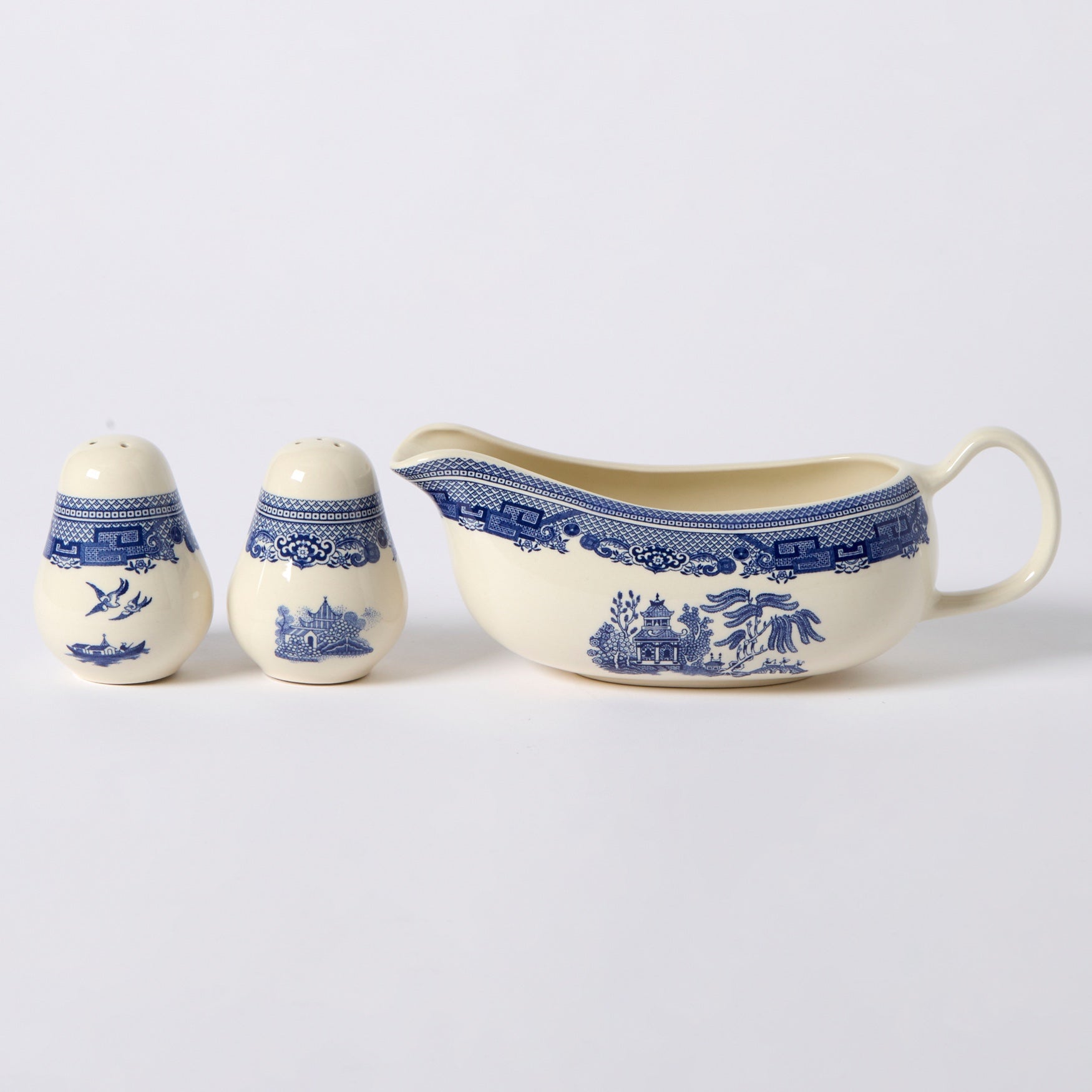 Blue Willow 3-Pc. Salt & Pepper Shaker with Gravy Server image number 0