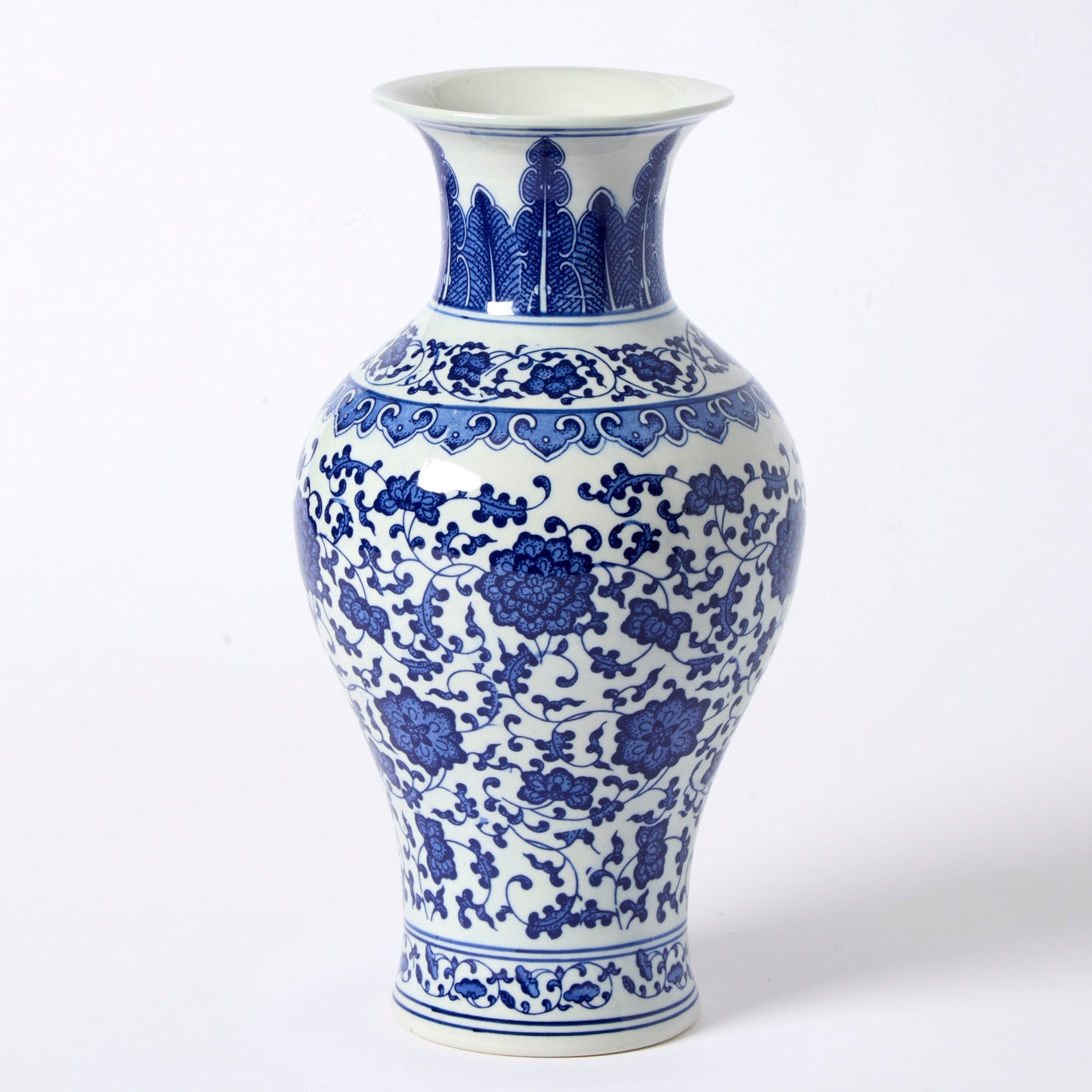 Blue Willow 13"H Chinoiserie Vase image number 0