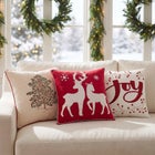 Embroidered Decorative Holiday Pillow 20" x 20" image number 0