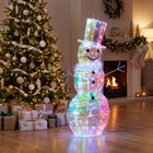 4 Ft. Pre-lit Prismatic Snowman image number 3