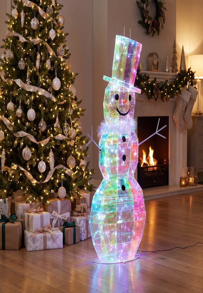 4 Ft. Pre-lit Prismatic Snowman image number 3