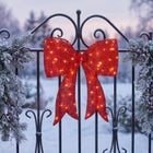30&frac12;"H Pre-lit Glitter Red Bow image number 0