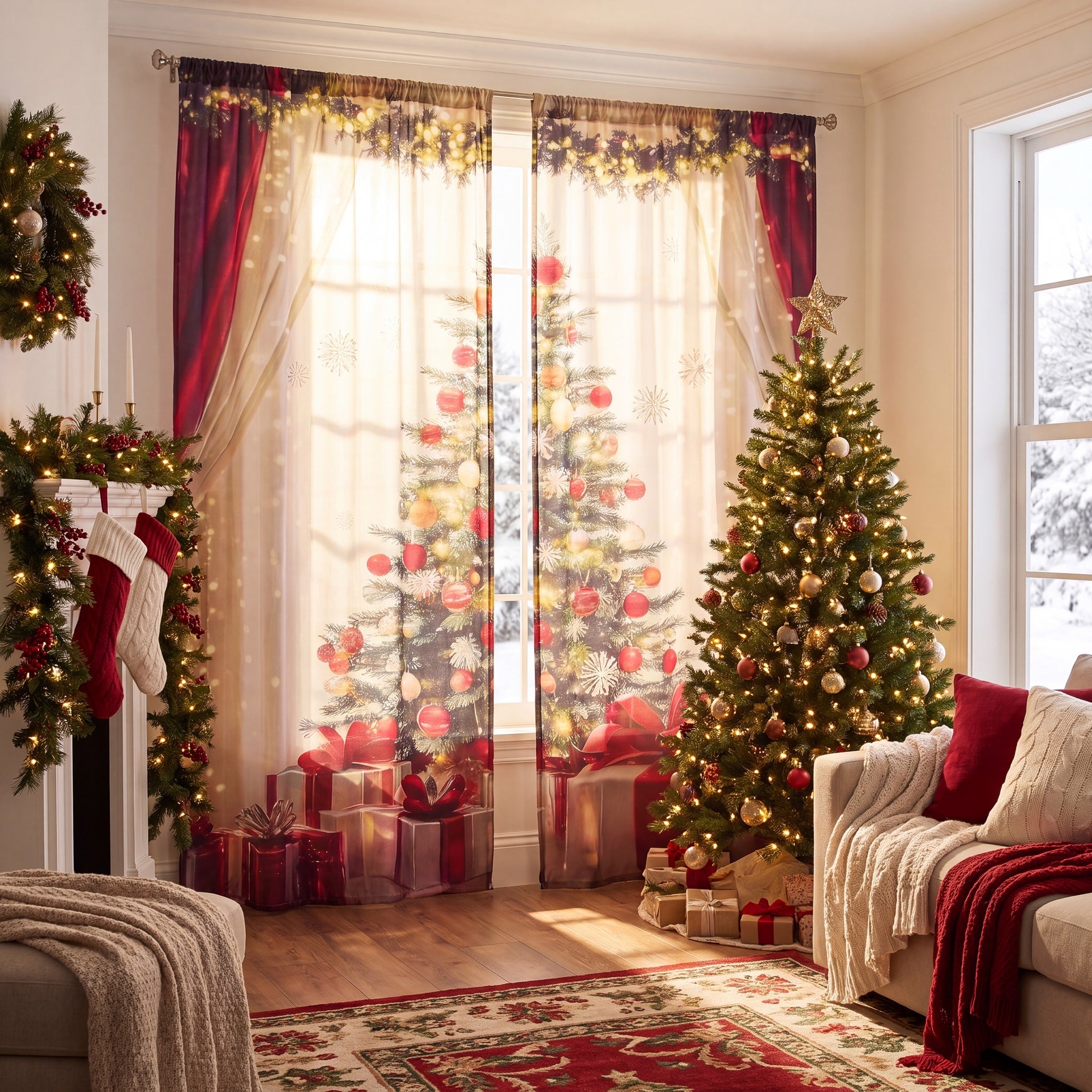 Christmas Tree Curtain panel image number 1