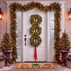 Hanging 20" Pre-lit Mixed Pine Wreath, Set of 3 image number 3