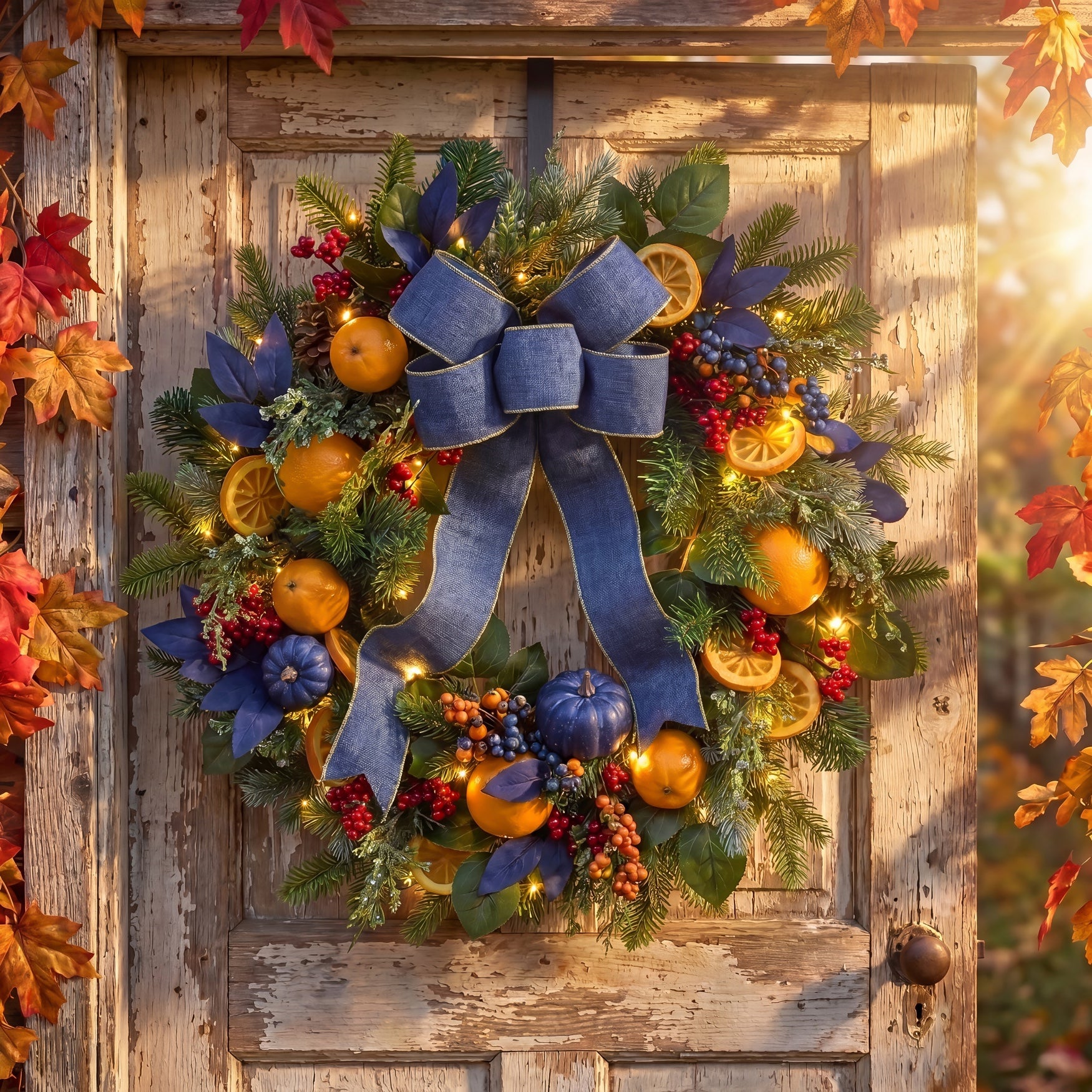 24" Pre-Lit Indigo Harvest Garland image number 4