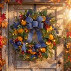 24" Pre-Lit Indigo Harvest Garland image number 4