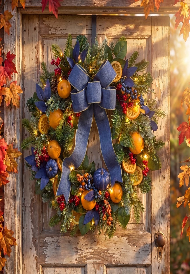 24" Pre-Lit Indigo Harvest Garland image number 4
