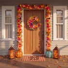 24" Pre-Lit Peony Delight Wreath image number null