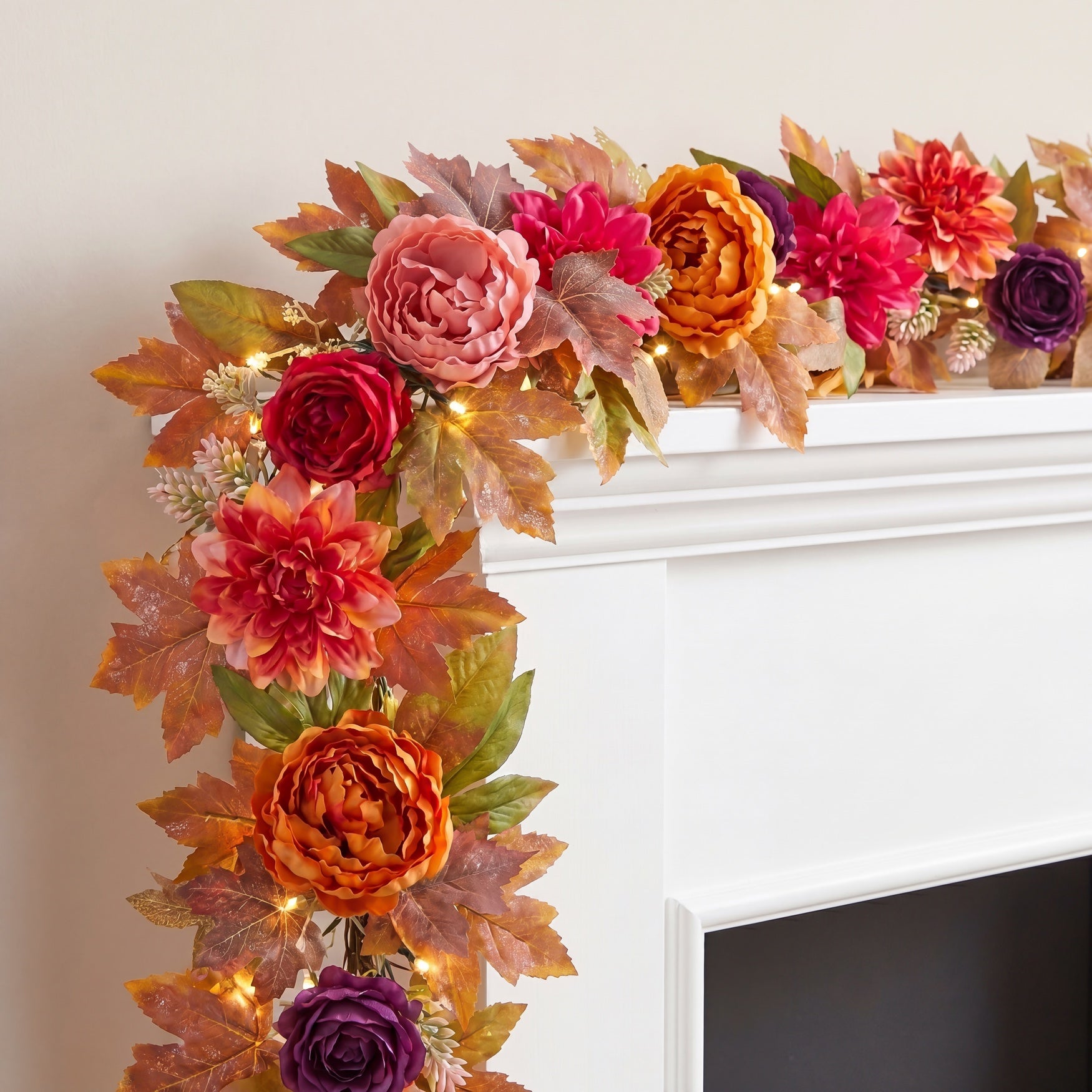6 Ft. Pre-Lit Peony Delight Garland image number 0