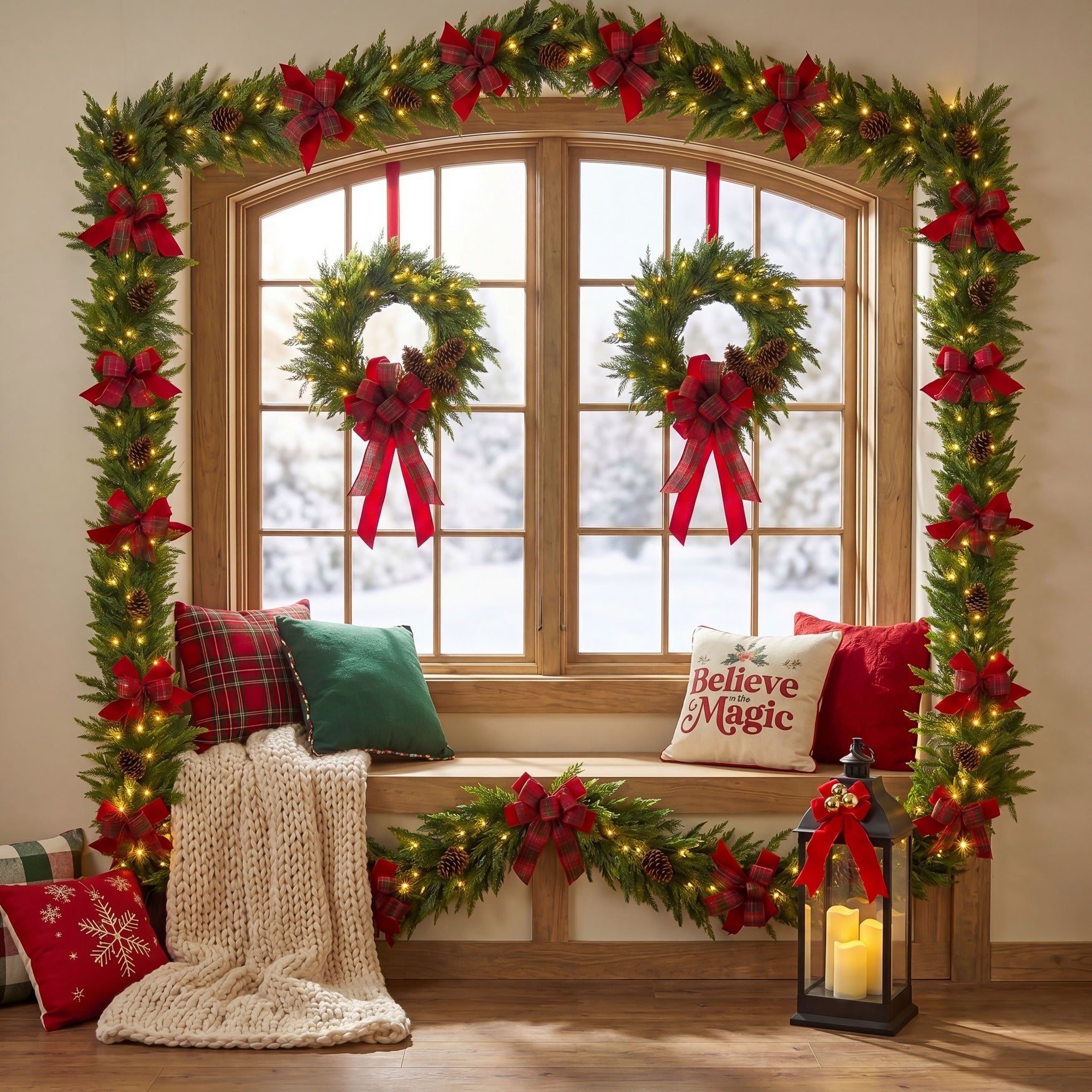 Double the Cheer Pre-lit Garland, Set of 2 image number 0