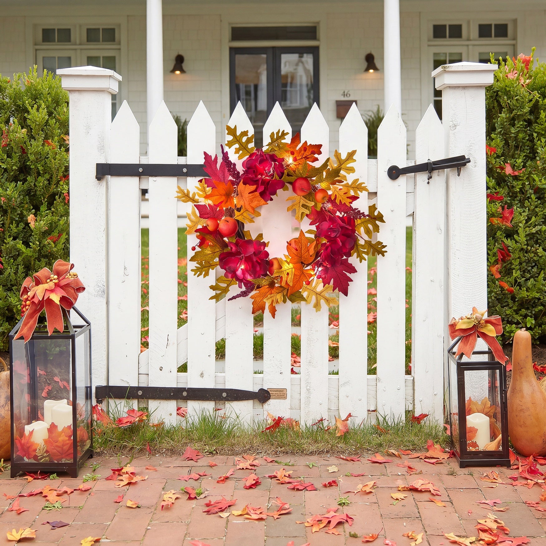 20" Pre-Lit Harvest Apple Wreath image number 3