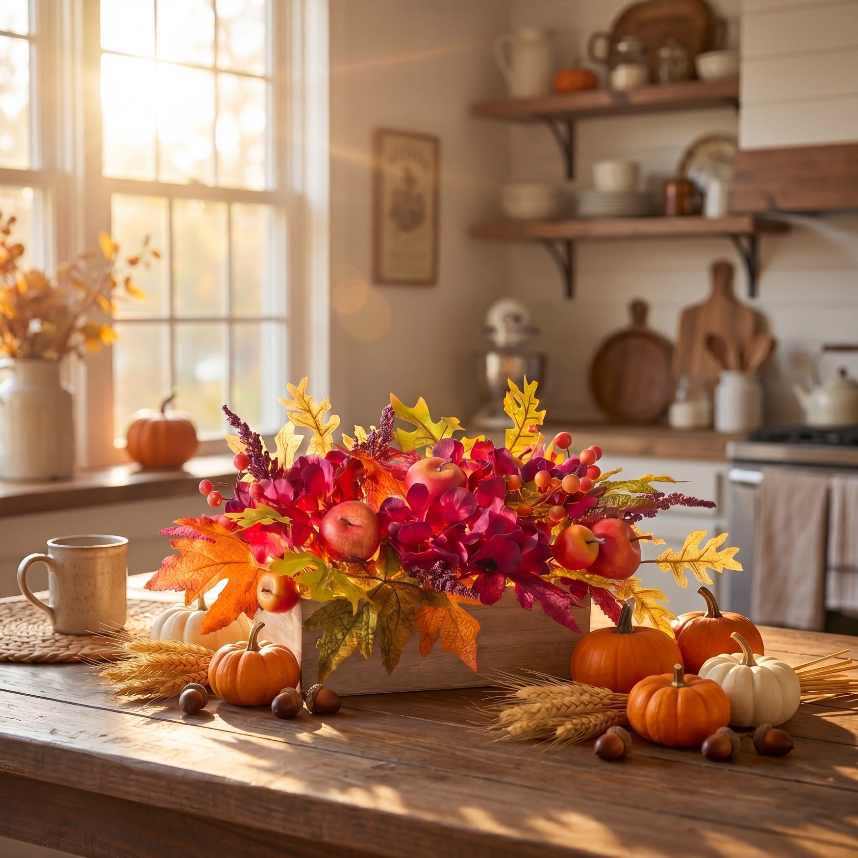 16" Pre-Lit Harvest Apple Centerpiece image number 1