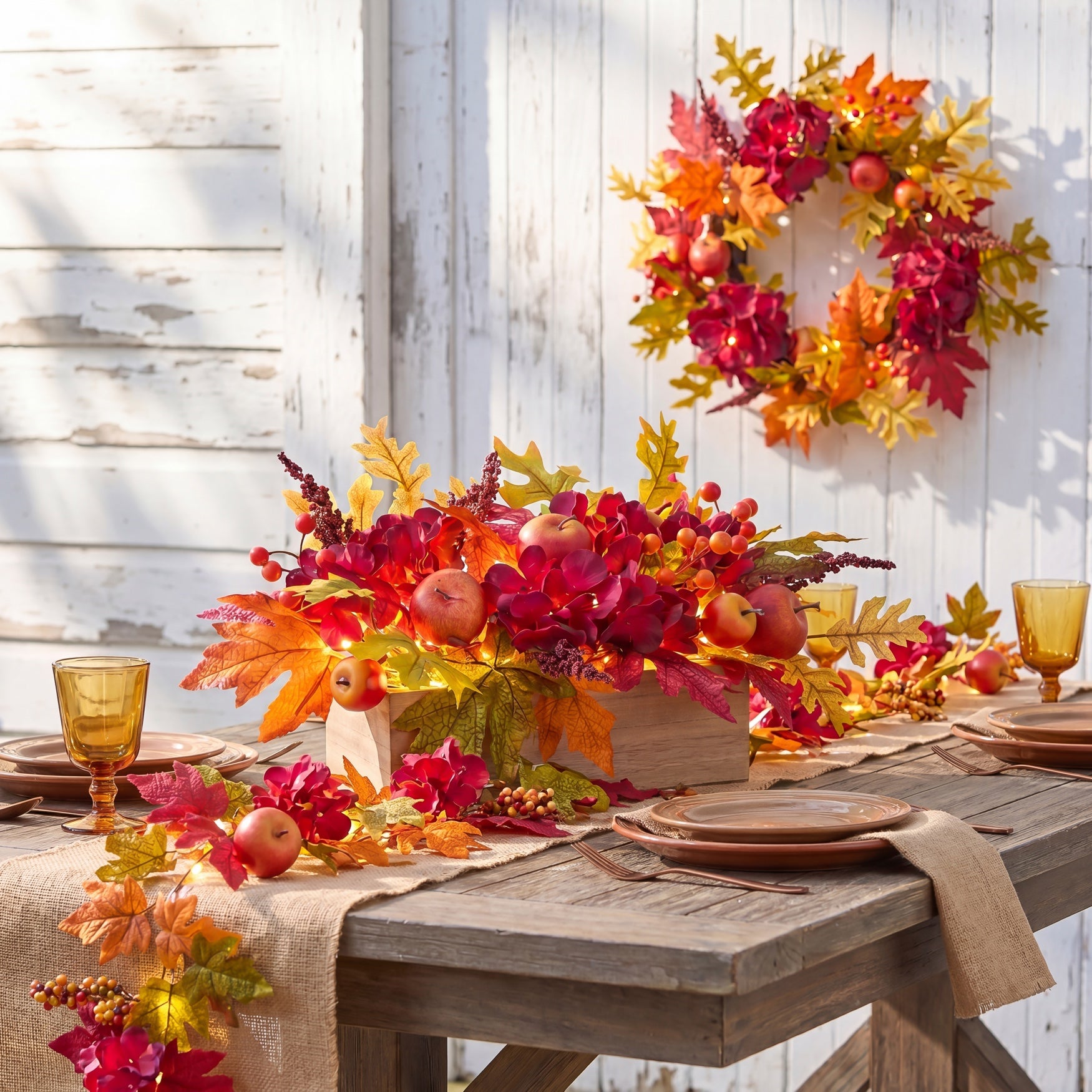 16" Pre-Lit Harvest Apple Centerpiece image number 3