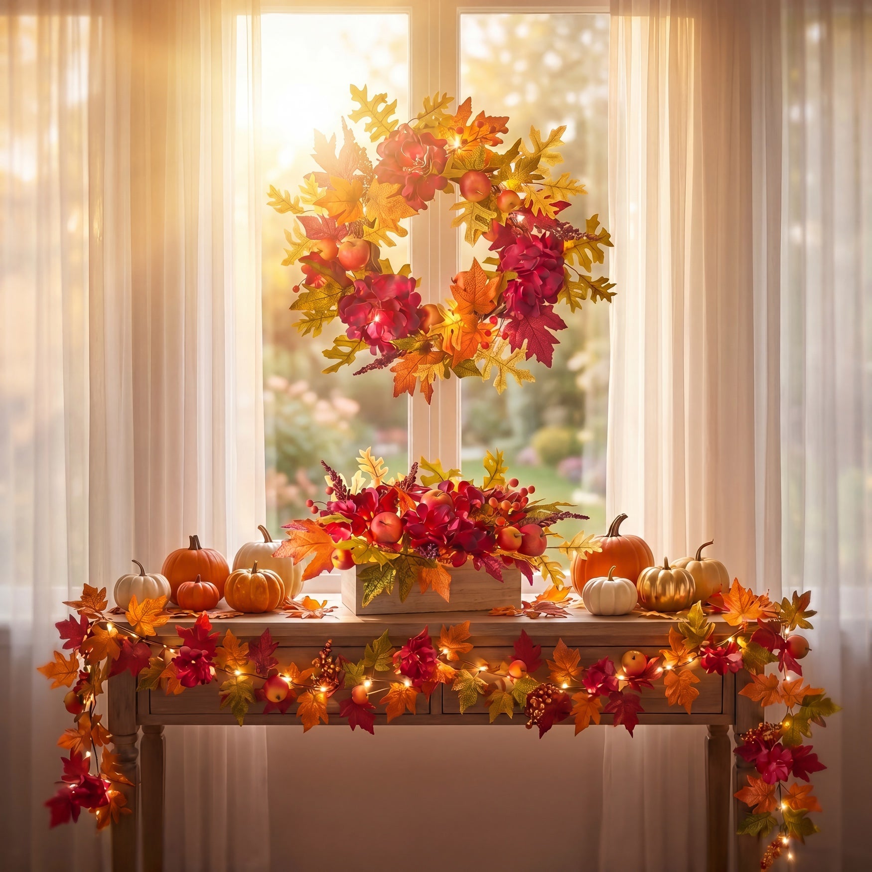 16" Pre-Lit Harvest Apple Centerpiece image number 4