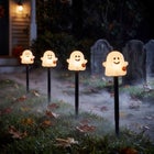 Set of 4 LED Ghost Stake Lights image number 0