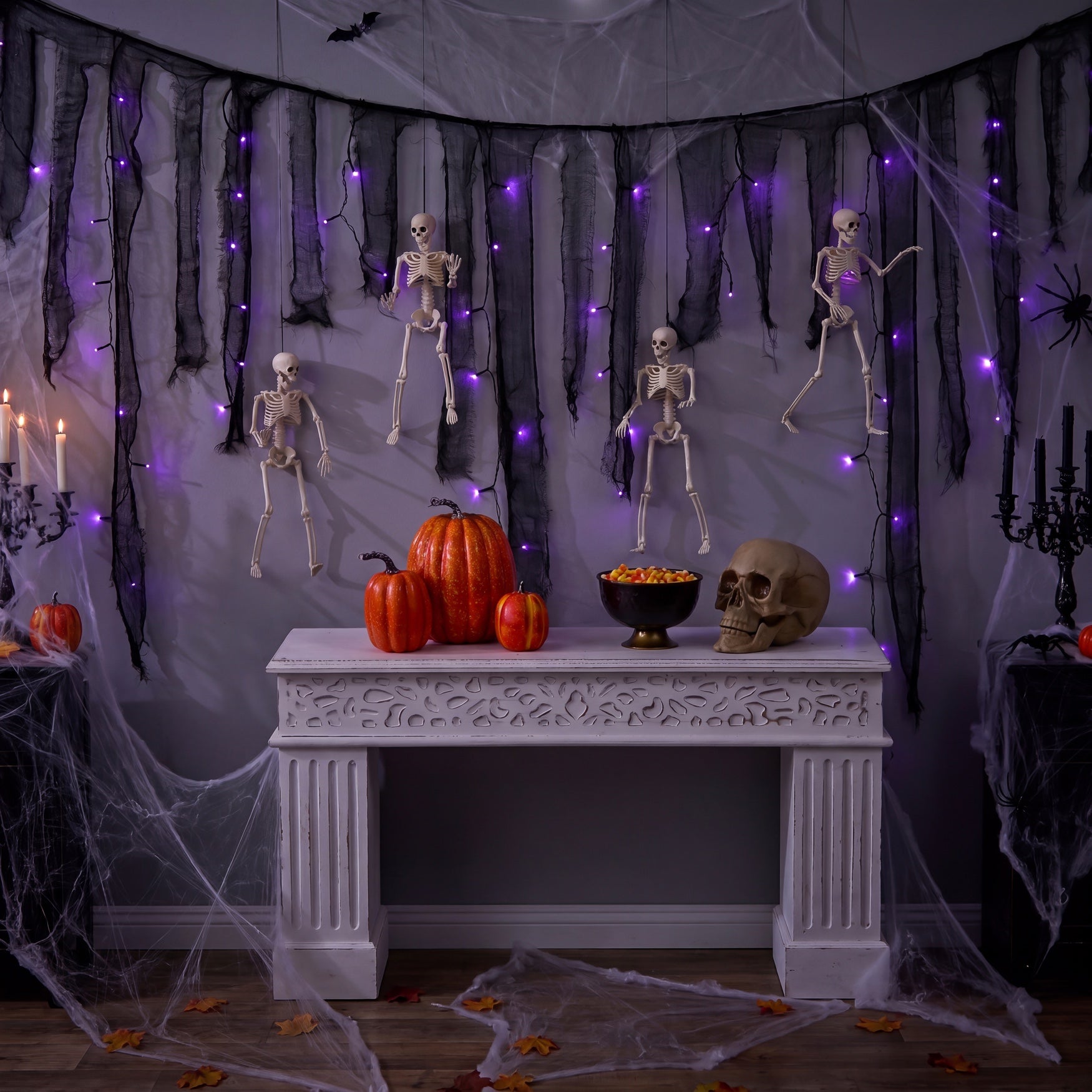 6 Ft. Mini Skeleton Curtain Light image number 11
