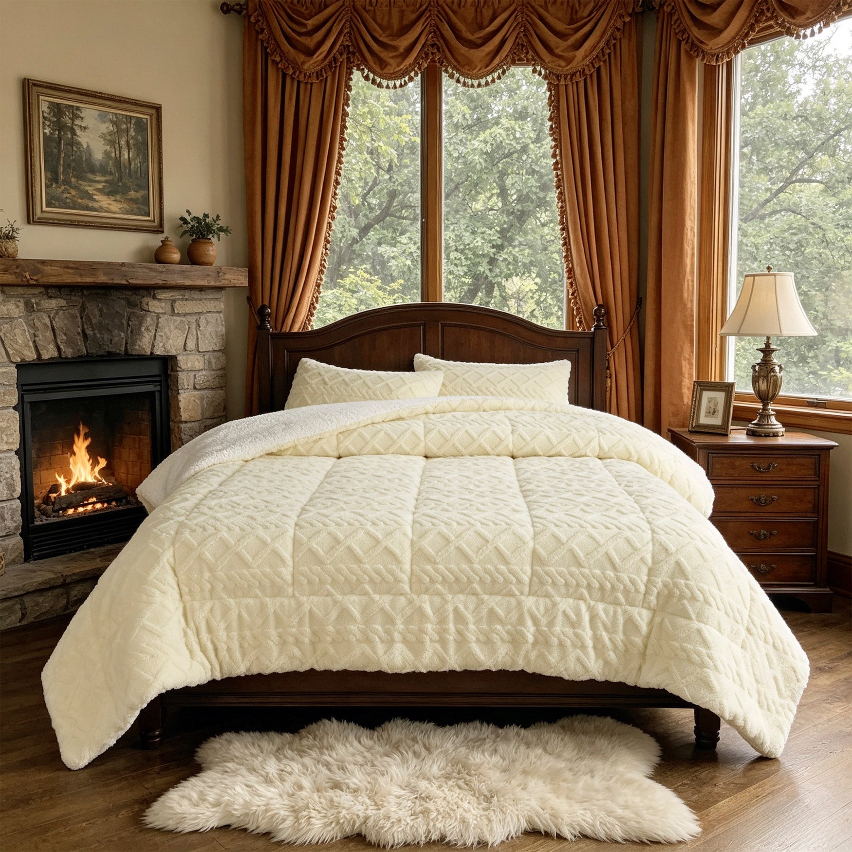 Flocked Sherpa Comforter Set image number 0