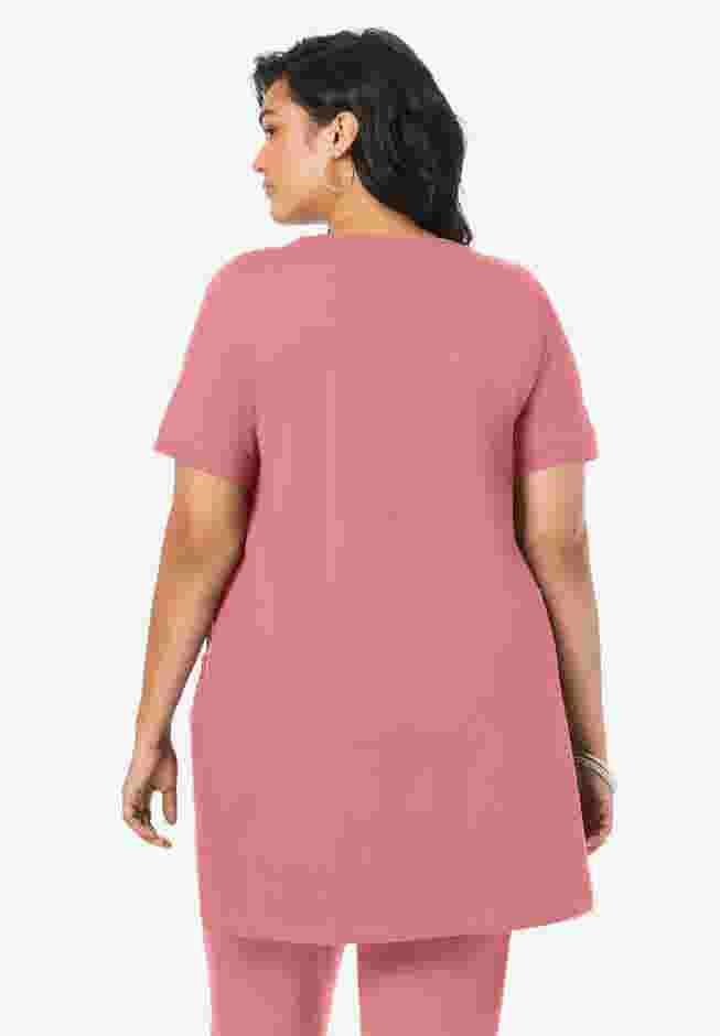 Plus Size Two Pocket Soft Knit Tunic Top image number 1