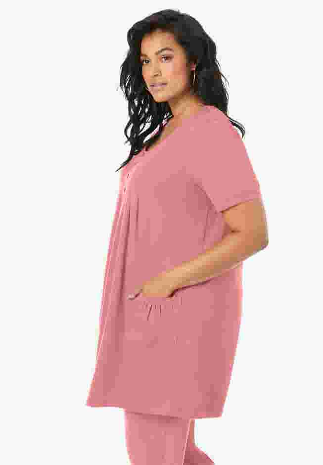 Plus Size Two Pocket Soft Knit Tunic Top image number 2