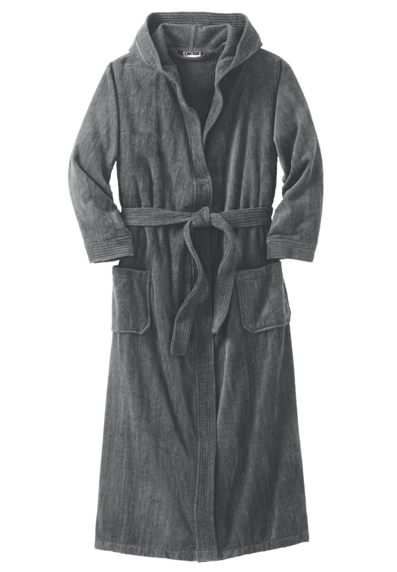 Terry Velour Hooded Maxi Robe image number 1