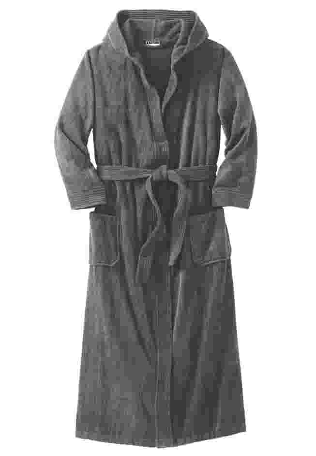 Terry Velour Hooded Maxi Robe image number 0
