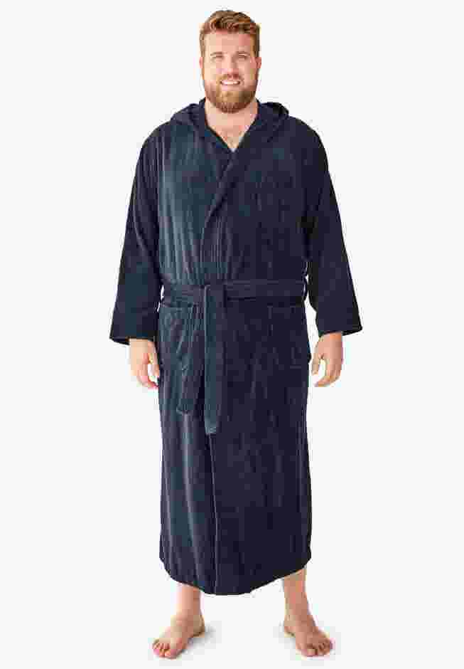 Terry Velour Hooded Maxi Robe image number 0