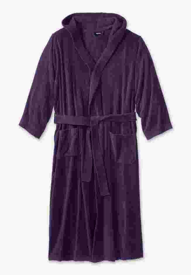 Terry Velour Hooded Maxi Robe image number 0