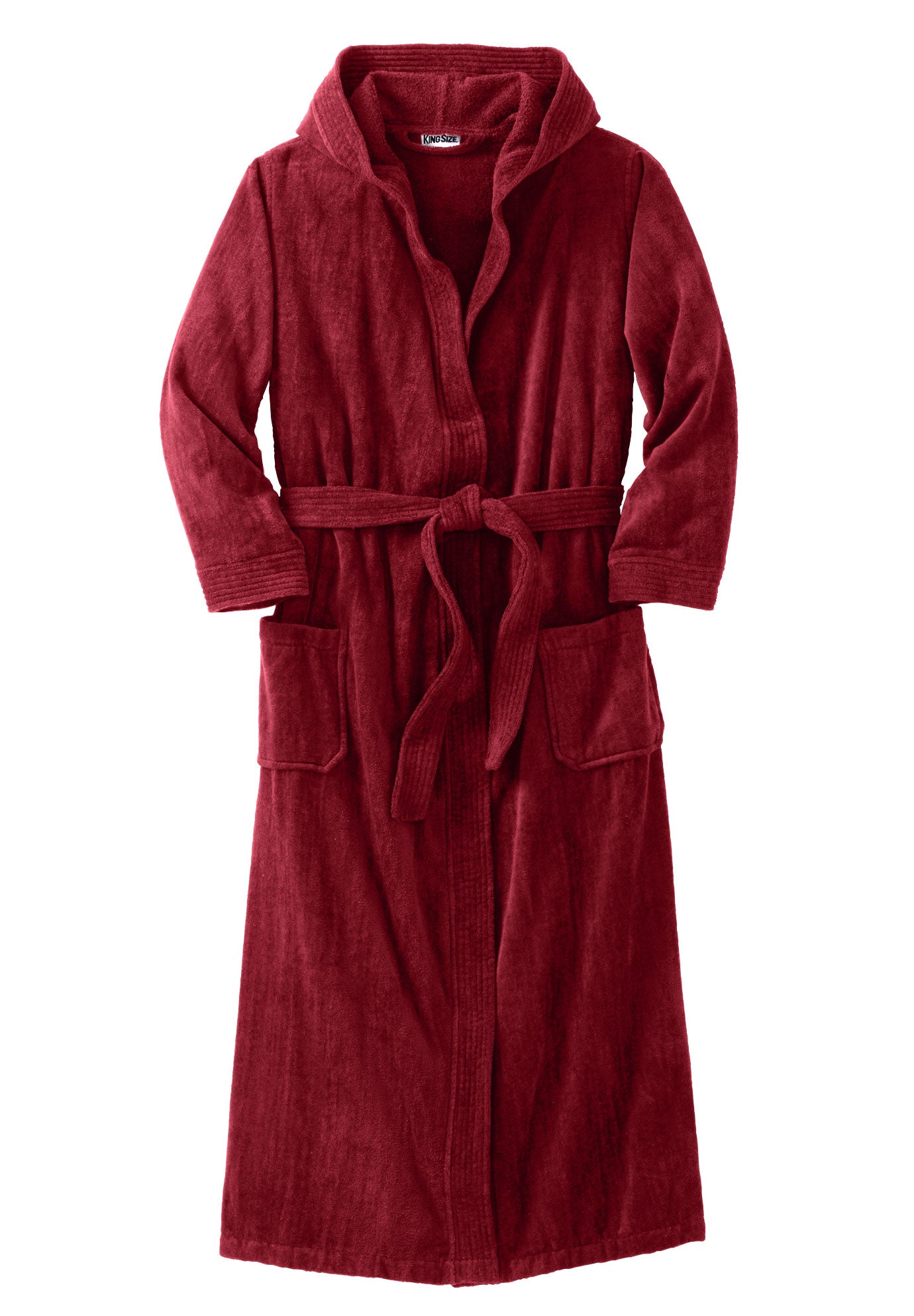 Terry Velour Hooded Maxi Robe image number 4