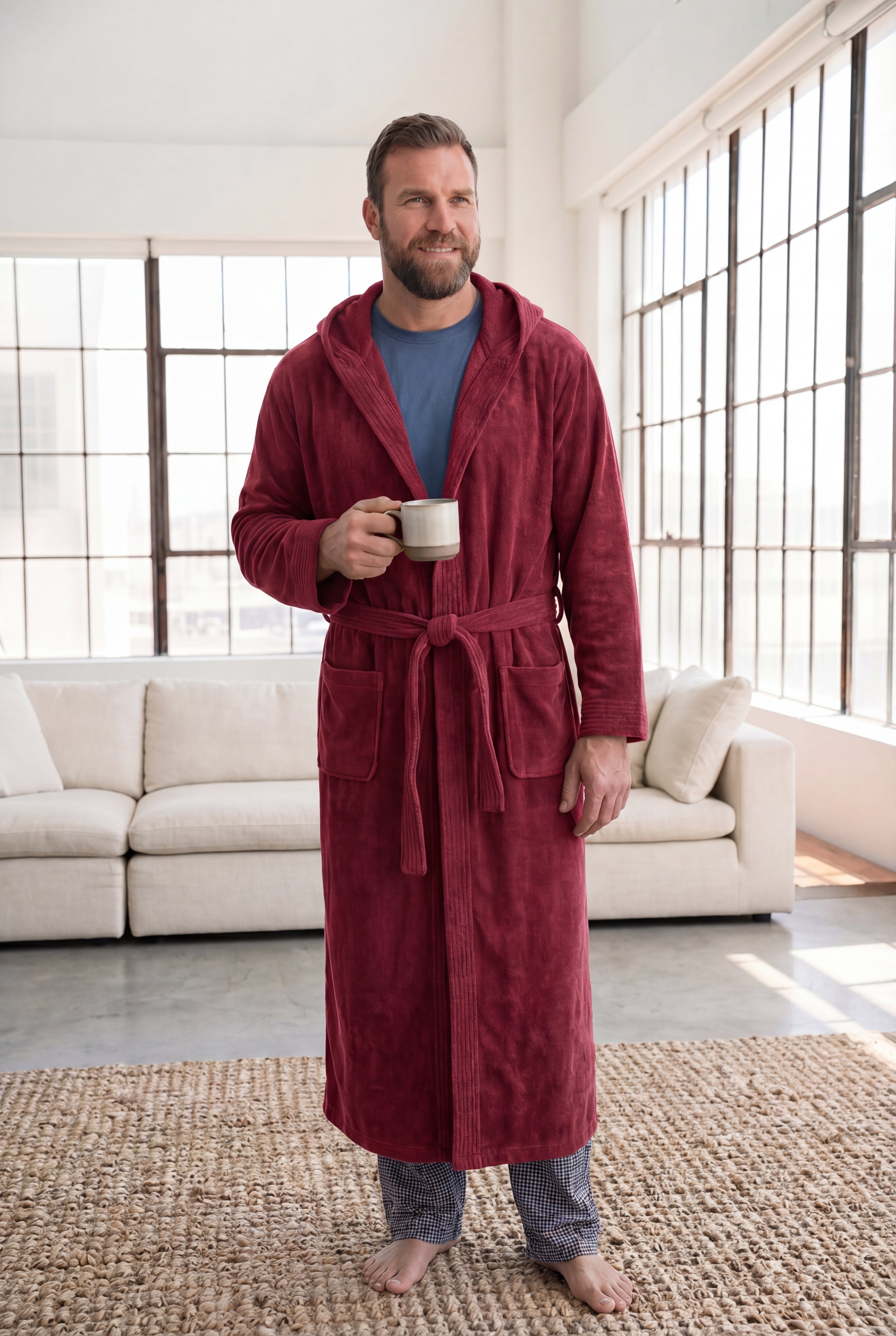 Terry Velour Hooded Maxi Robe image number 0
