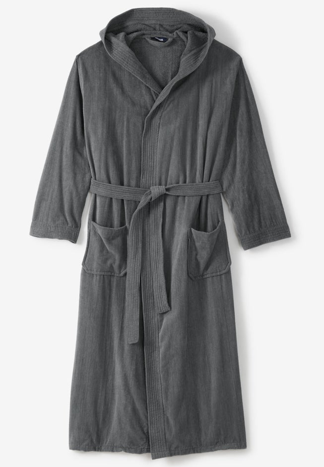 Terry Velour Hooded Maxi Robe image number 4