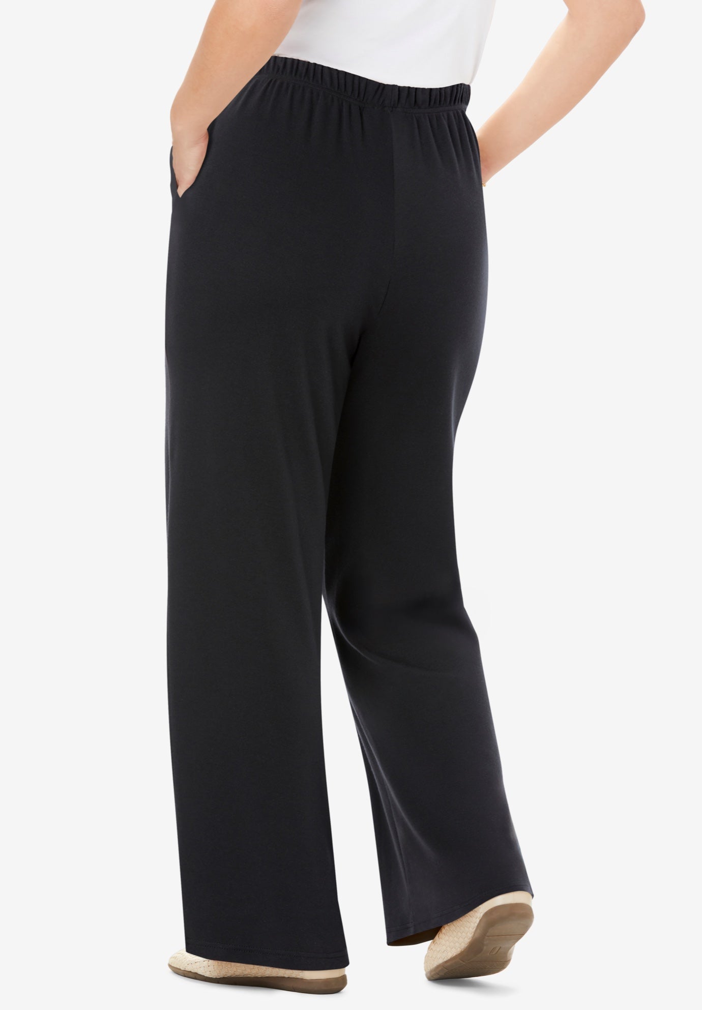 7-Day Knit Wide-Leg Pull-On Pants image number 1