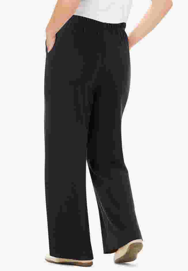 7-Day Knit Wide-Leg Pull-On Pants image number 1