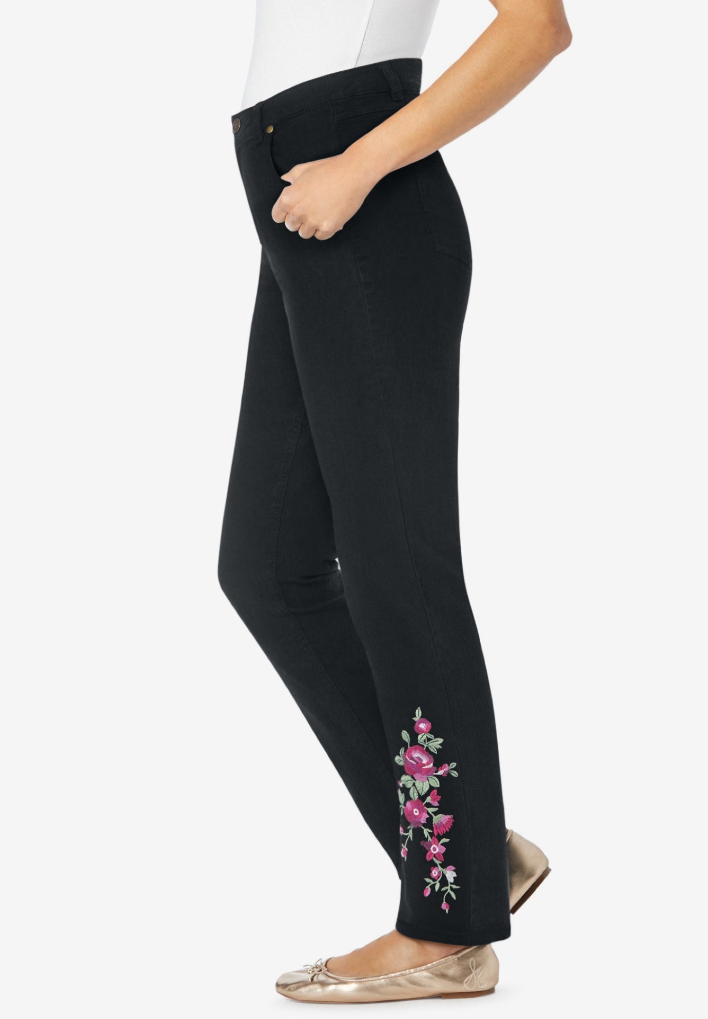 Stretch Denim 5-Pocket Straight-Leg Jeans image number 4