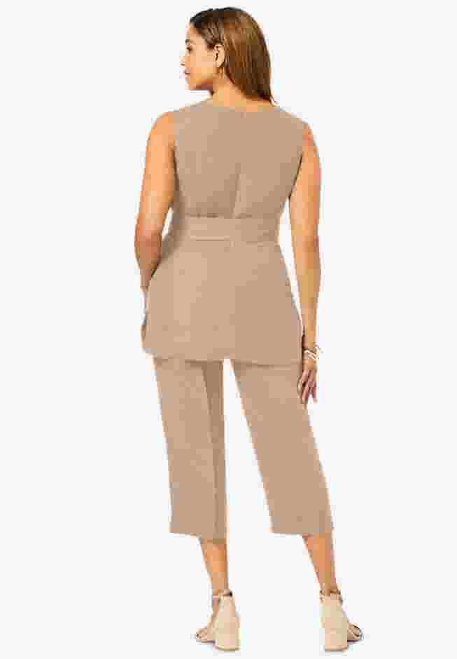 2-Piece Linen Capri Set image number 1