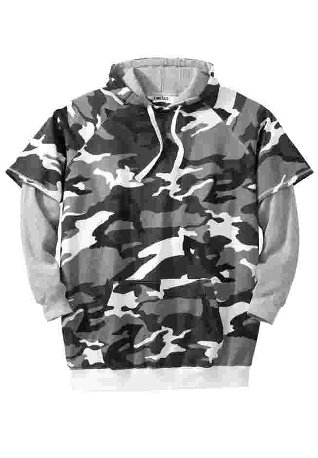 Thermal-Lined Layered Look Hoodie image number 1