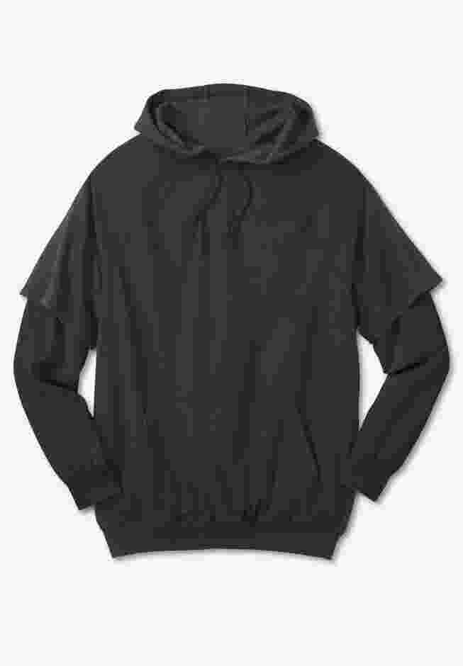 Thermal-Lined Layered Look Hoodie image number 0