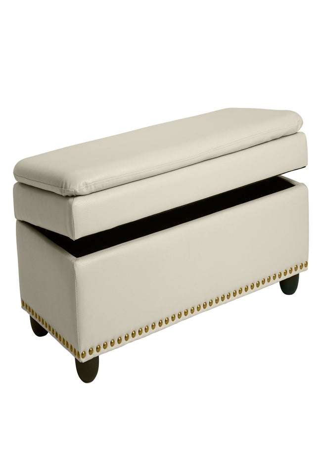 400 lbs. Weight Capacity Extra Wide Studded Ottoman image number 1