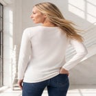 Plus Size Long Sleeve Sweetheart Henley Tee image number null