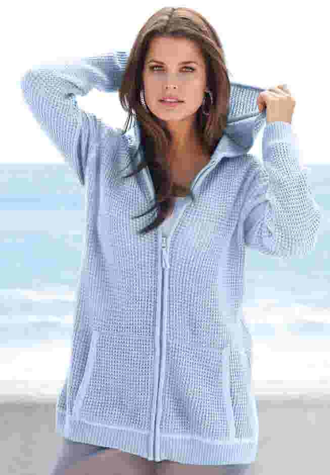 Waffle Classic Length Zip Hoodie image number 7