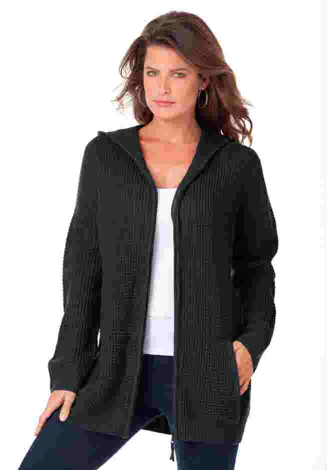 Waffle Classic Length Zip Hoodie image number 0