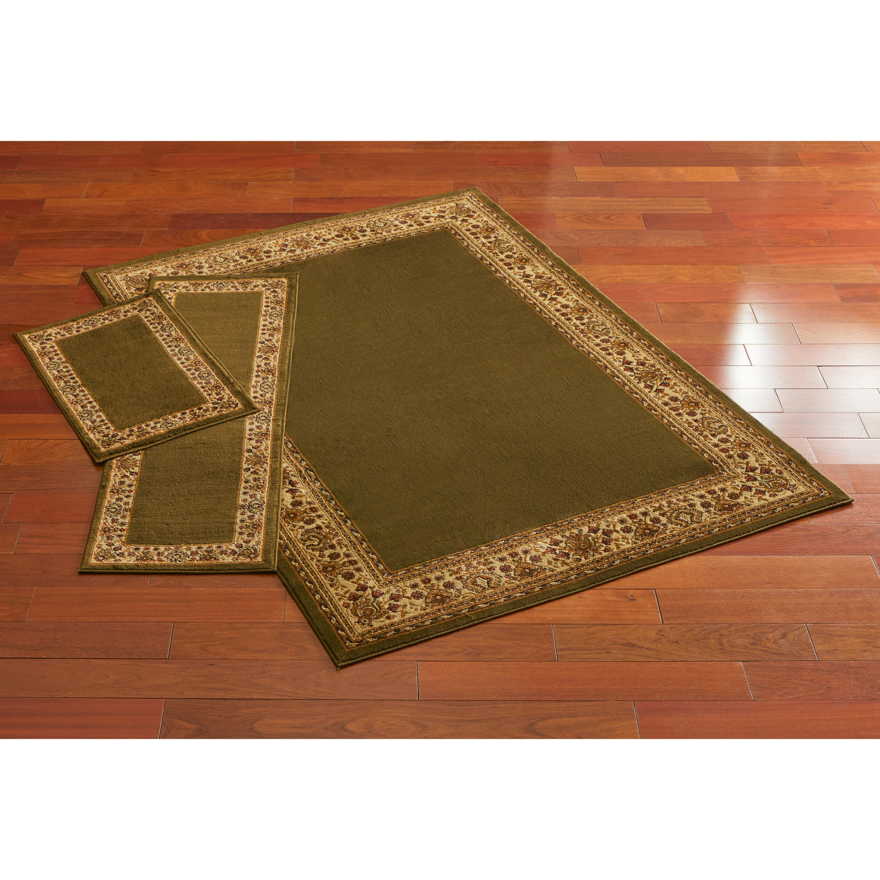 Decorative 3 Pc Rug Set With Runner, Rug Sets With Runner