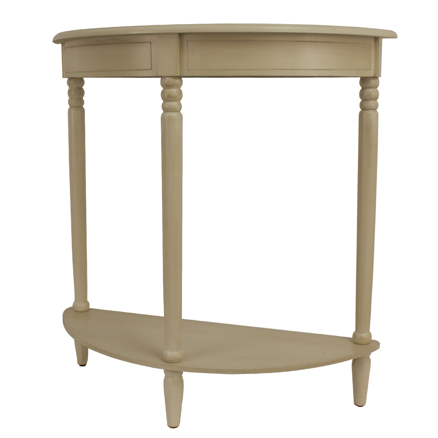 Antique White Simplicity Half Round Accent Table Coffee, End & Side