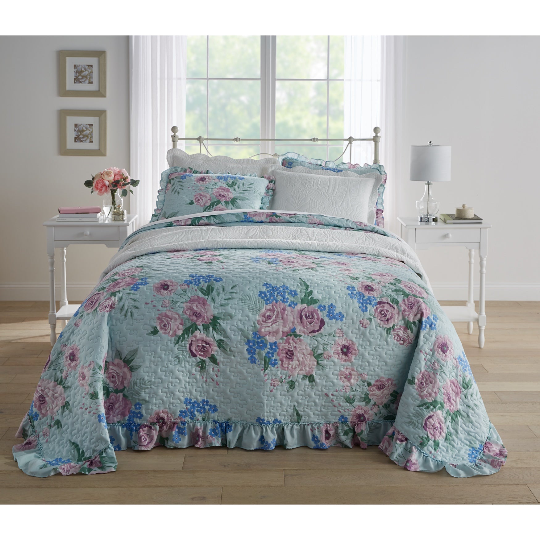 3Pc. Printed Ruffle Bedspread Set Brylane Home