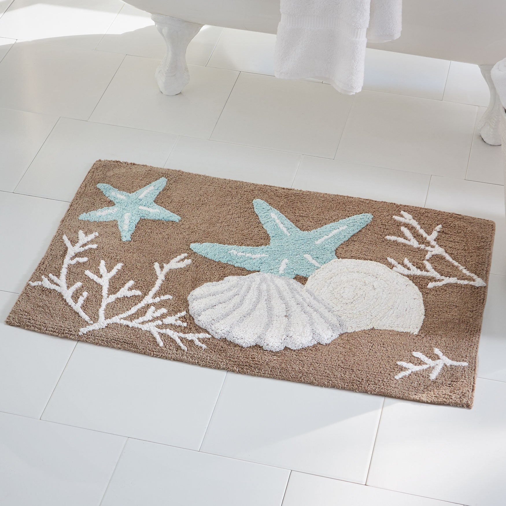Coastal Shell Bath Mat Brylane Home