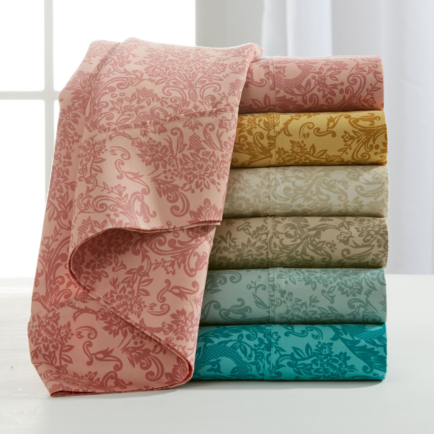 500 Thread Count Damask Print Sheet Set Brylane Home