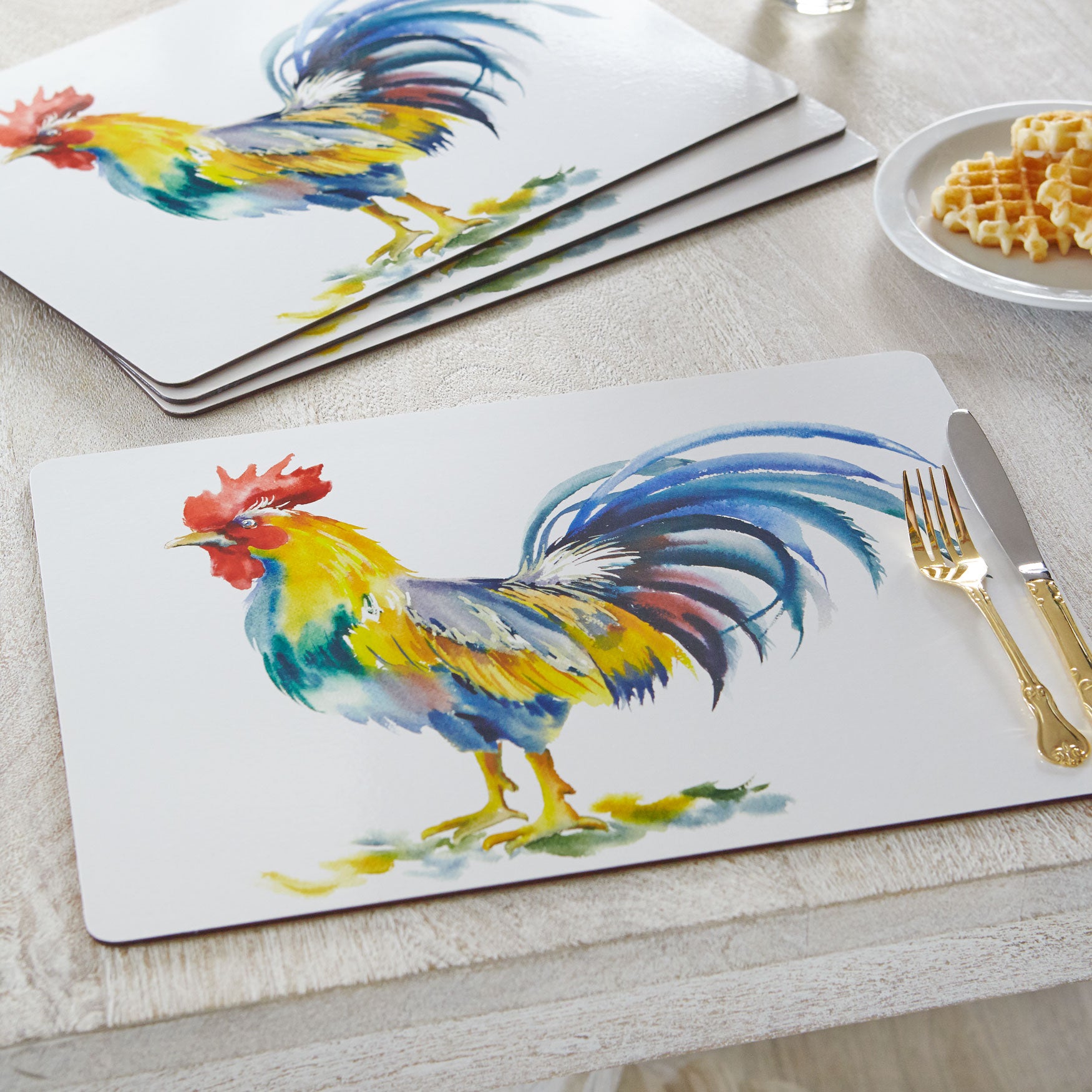 Rooster Cork Placemats, Set of 4 Décor Brylane Home