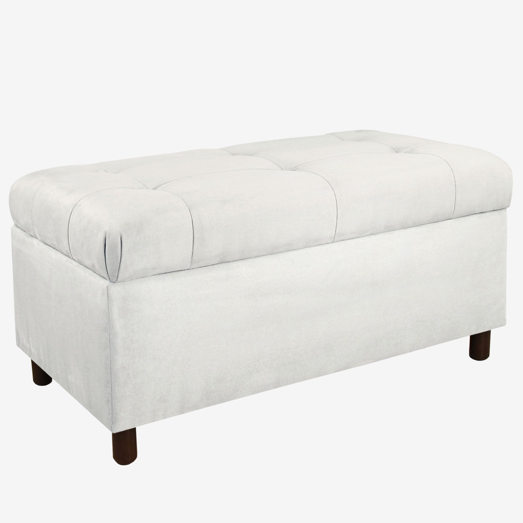 Upholstered Tufted Storage Bench In Microsuede Benches