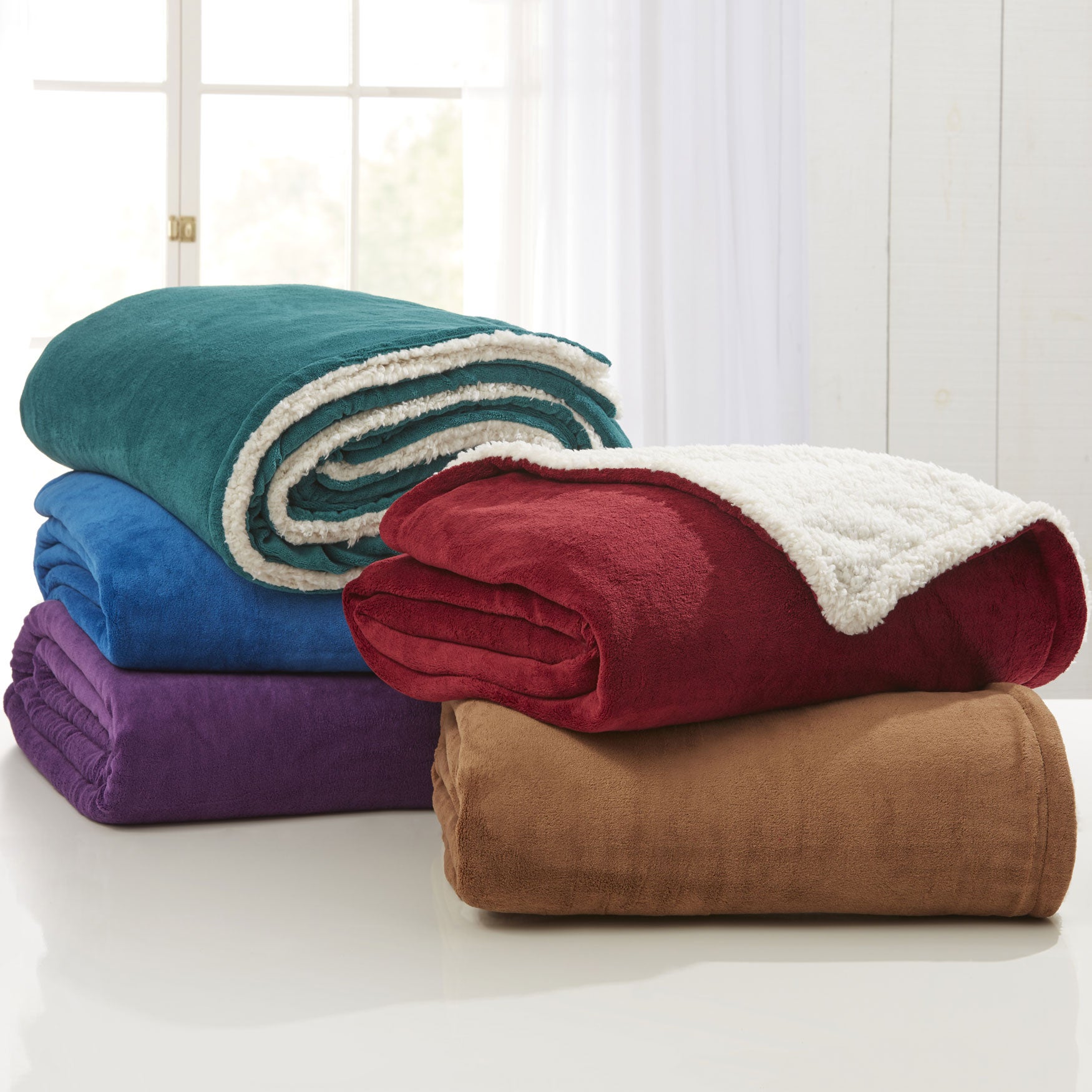 Bh Studio Sherpa Microfleece Blanket Brylane Home