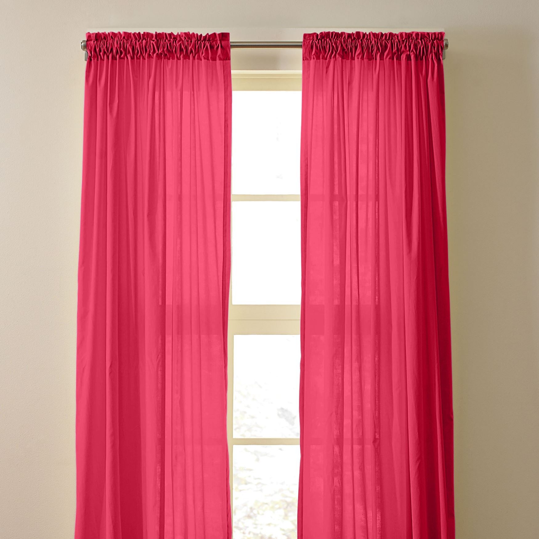 BrylaneHome® Studio Cotton Voile RodPocket Curtain Window Brylane Home